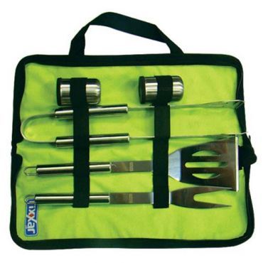 Kit Churrasco 6 Peças com Bolsa de Nylon Verde